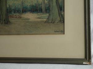 Heertje van Doornik - Aquarel, “Bos” - gesigneerd & ingelijst – ca 1920 kopen? Bied vanaf 50!