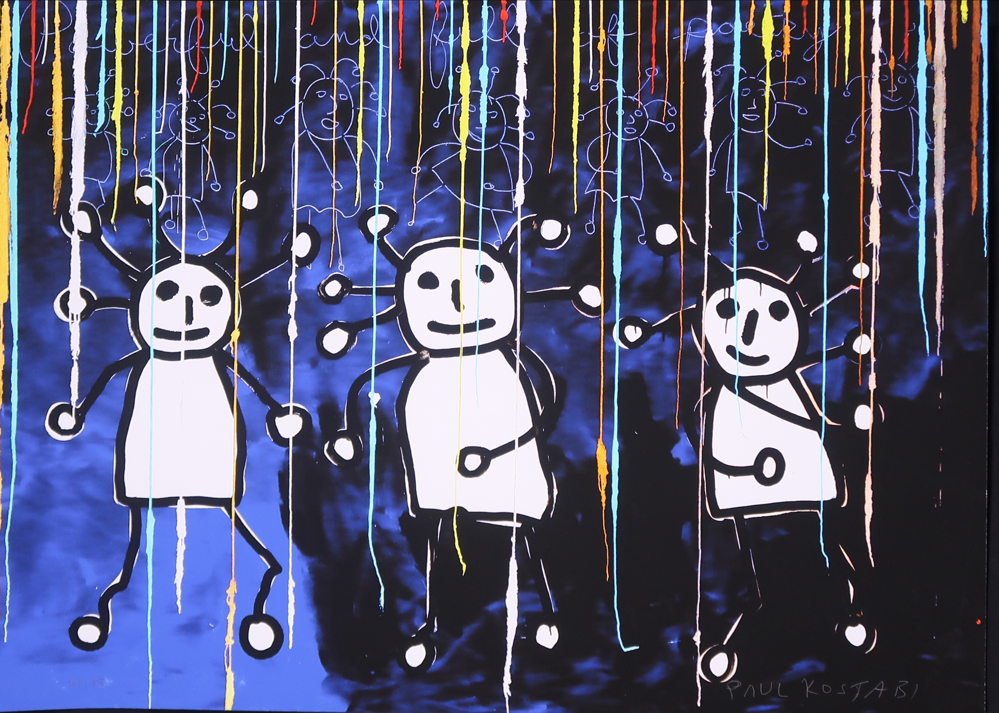 Paul Indrek Kostabi - Zeefdruk, Dansend trio  kopen? Bied vanaf 1!