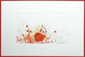 Niet of onleesbaar gesigneerd - Aquarel, acrylverf en krijt op papier, Zonder titel - Ingelijst kopen? Bied vanaf 1!