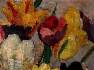 Matthieu Wiegman - Olieverf - Bergense School - circa 1930 - Voorjaarsboeket Tulpen - gesigneerd kopen? Bied vanaf 191!