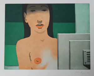 Johannes Hüppi - Vor dem Bildschirm II - Aquatinta Farbradierung 2003, signiert kopen? Bied vanaf 100!