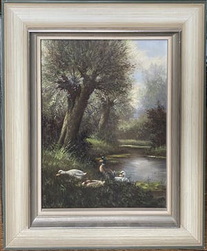 Hermanus Cornelis Hokken - A7172, Eendenfamilie aan de waterkant kopen? Bied vanaf 75!