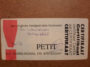 Wendelien Schonfeld - Stal Hollak met regen - houtsnede 1/30 kopen? Bied vanaf 125!