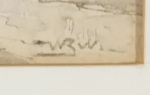 Niet of onleesbaar gesigneerd - Aquarel, Schuur met hooiberg - Ingelijst kopen? Bied vanaf 1!