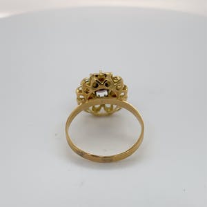 18kt gouden entouragering met granaat, mt 60/19 - 3,45gr kopen? Bied vanaf 140!