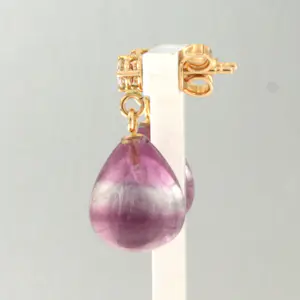 18k rosé gouden oorhangers met fluoriet en briljant geslepen diamant tot. 0.28ct kopen? Bied vanaf 475!