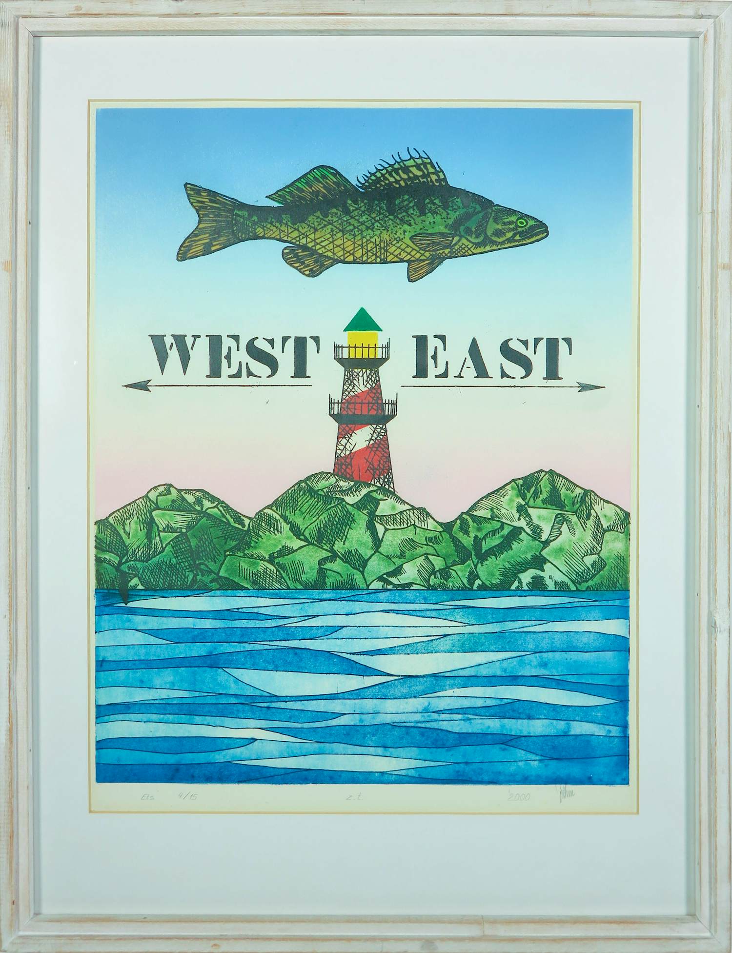 Helmut Böhm - Ets, West East- Ingelijst kopen? Bied vanaf 40!