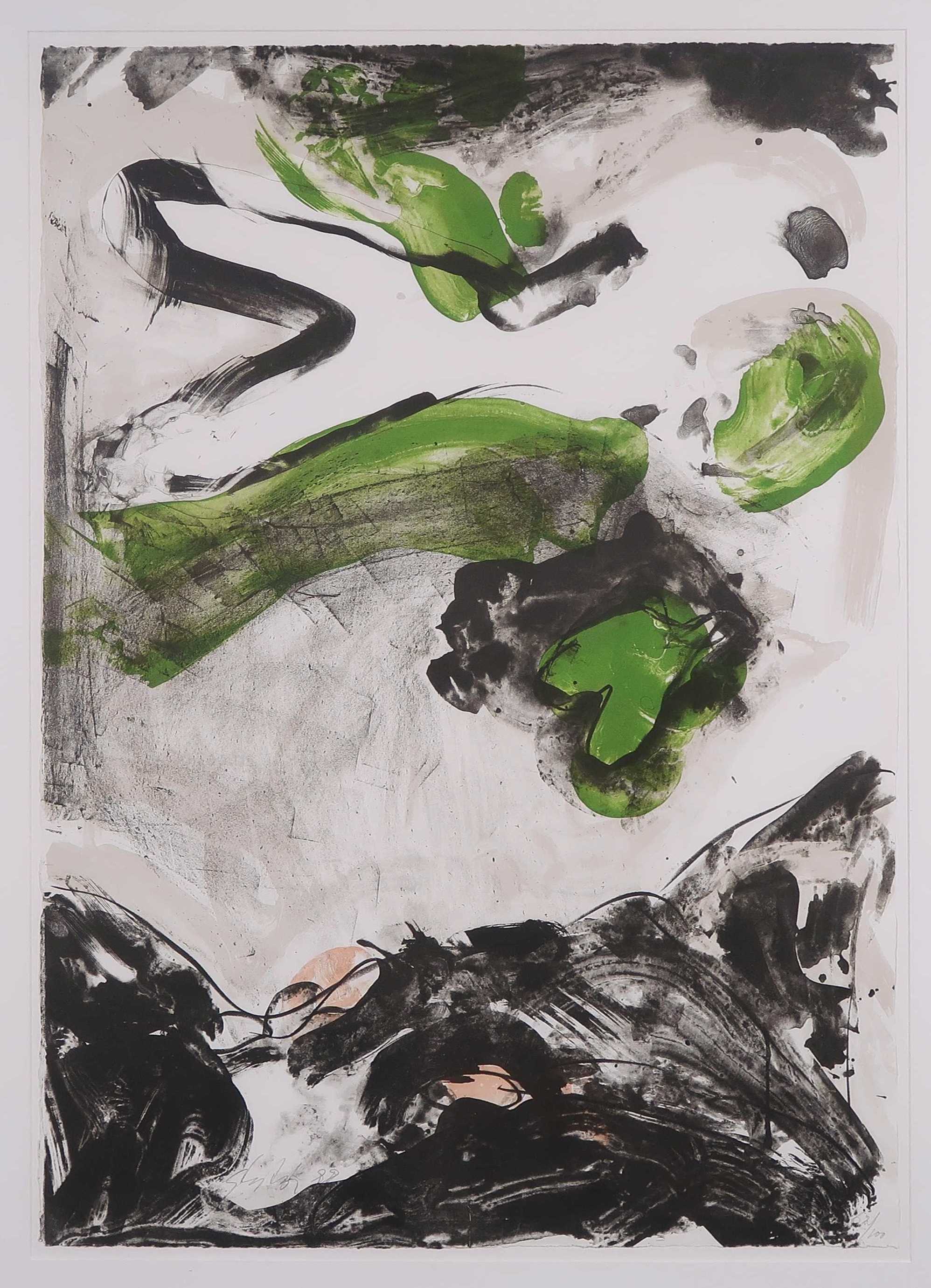 Ger Lataster - Litho, Groen - Ingelijst kopen? Bied vanaf 80!