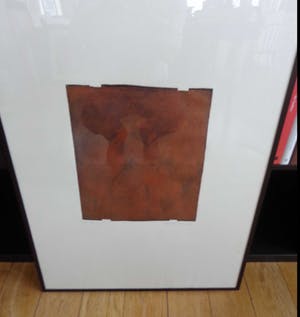 Werner Moonen - ABSTRACTIE / KOPERKLEURIGE ETS + RELIËF / 80 x 57 cm / KADER / SIG kopen? Bied vanaf 105!