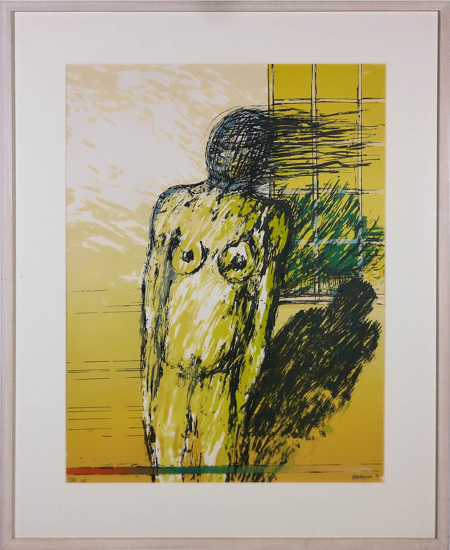 Krikor Momdjian - Zeefdruk, Femme masque - Ingelijst kopen? Bied vanaf 35!