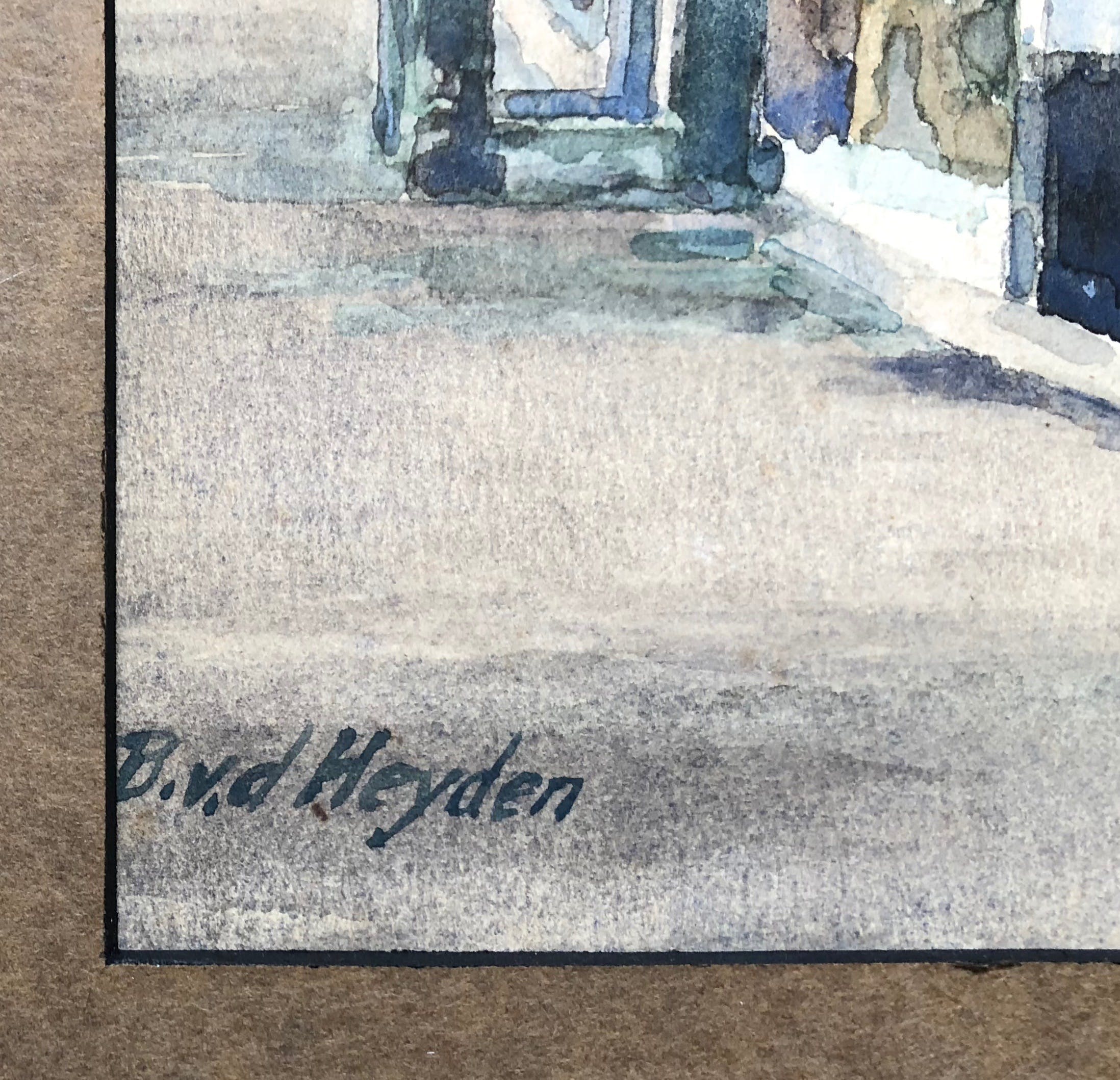 Niet of onleesbaar gesigneerd - B. van der heyden - Aquarel stadsgezicht Utrecht. ca. 1939 kopen? Bied vanaf 1!