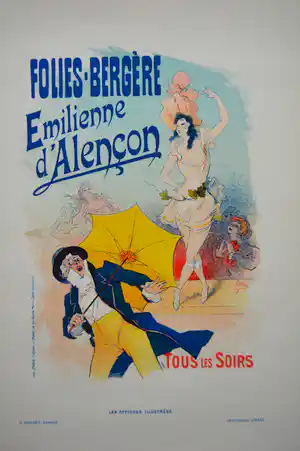 Jules Cheret - Folies Bergère. Emilienne d'Alencon verkauft für € 25!