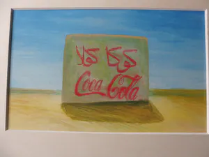 Theo Jeuken - Gouache, titel , "Woestijn ". kopen? Bied vanaf 35!