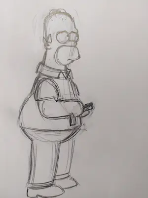 Matt Groening - Originele productietekening The Simpsons Homer + certificaat kaufen? Bieten Sie von 100!