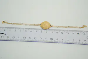 12-  Fijn 18 Krt bi colour gouden armbandje - klein model - met blauwe steentjes kopen? Bied vanaf 210!