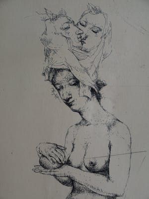 Theo Daamen - (1939-2021) : Ingelijste ets , Zonder titel – 1970 – oplage 12 kopen? Bied vanaf 50!