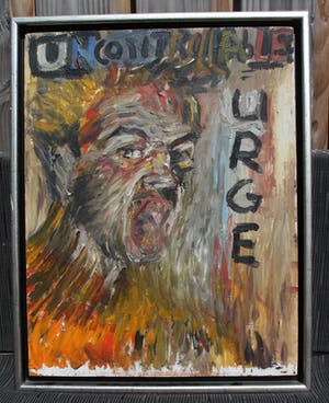 Peter Klashorst - acryl op board: zelfportret (uncontrollable urge) - 2004 kopen? Bied vanaf 199!