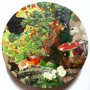 Robert Wevers - Helmholtz’ paradijs, acrylverf en inktjet op honingraat karton verkocht voor € 375!