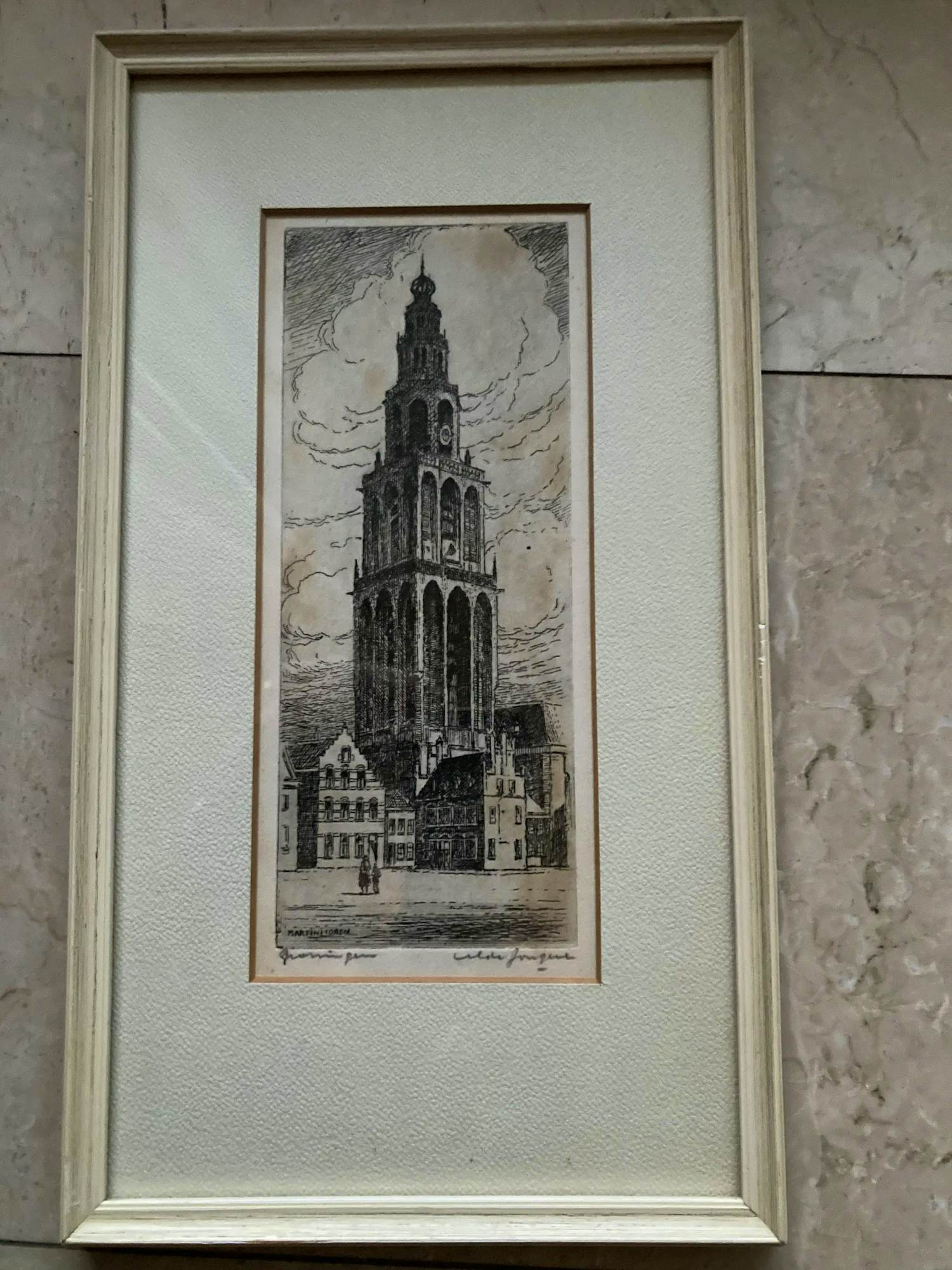 Marius de Jongere - Stadsgezicht Groningen hand gesigneerd kopen? Bied vanaf 49!