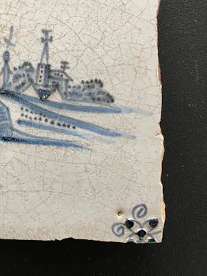 Keramiek overige - Antieke tegel Delfts Blauw Landschap kopen? Bied vanaf 28!