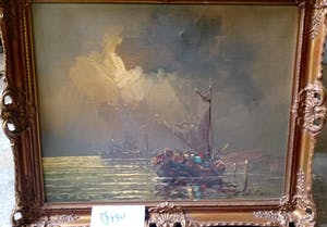 Niet of onleesbaar gesigneerd - Boot in storm op komst kopen? Bied vanaf 1!