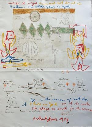 Anton Heyboer - Not to do, it is God..- 1984 - Ets met (krijt)tekeningen- 3 x gesigneerd kopen? Bied vanaf 250!