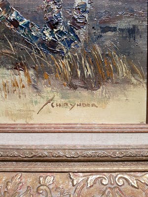 Jo Schrijnder - Vliegende eend in duinlandschap, olieverf op doek (netjes ingelijst, groot) kopen? Bied vanaf 975!