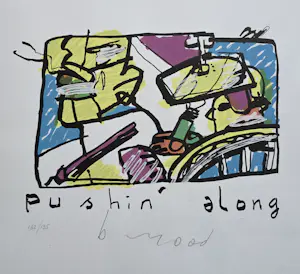Herman Brood - Pushin Along - ingelijst - 135 ex. kopen? Bied vanaf 425!