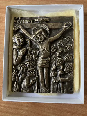 Egino Weinert - Prachtige zwaar bronzen object / penning - van de Norbertijnen abdij van Tongerl kopen? Bied vanaf 45!