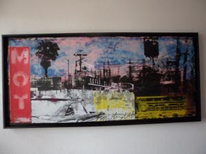 George Heidweiller - Zeefdruk op doek opgeplakt op karton. Titel, "Corona". kopen? Bied vanaf 150!