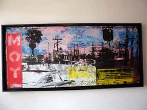 George Heidweiller - Zeefdruk op doek opgeplakt op karton. Titel, "Corona". verkocht voor € 150!