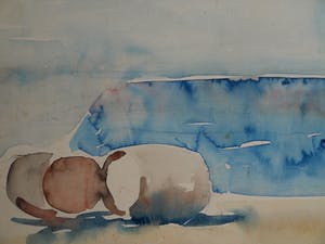 Niet of onleesbaar gesigneerd - Aquarel, “Zonder titel” – gesigneerd kopen? Bied vanaf 1!