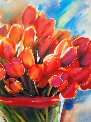 Elena Polyakova - Tulpen in vaas kopen? Bied vanaf 75!
