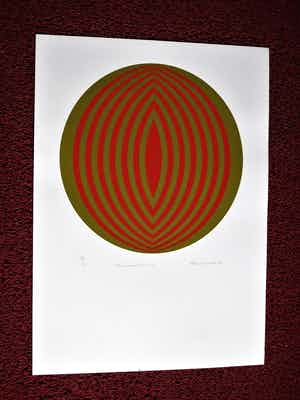 Rob Schotman - Intrigerend jaren 60 PoP Art Litho - Circum-Centrisch - gesigneerd verkocht voor € 10!