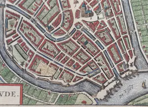 Ludovico Guicciardini - Gouda Oude Kaart Gravure Plattegrond 1652 kopen? Bied vanaf 50!