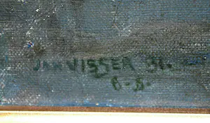 Jan Visser - olieverfschilderij: bollenveld aan de Ringvaart kopen? Bied vanaf 250!