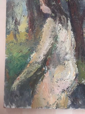 Piet Kloes - expressief half-naakt in het bos kopen? Bied vanaf 100!