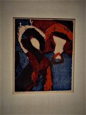 Flip van der Burgt - Beperkte oplage (1/50) Kleurhoutsnede "Danspaar" gesigneerd kopen? Bied vanaf 10!