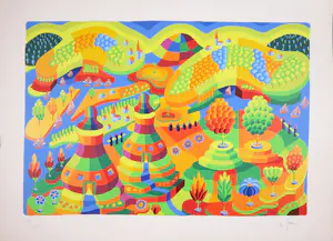 Louis Gans - Fantasielandschap kopen? Bied vanaf 40!