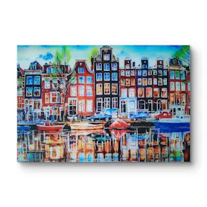 Elva Polyakova - Een gracht in Amsterdam - achter glas kopen? Bied vanaf 50!