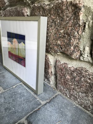 Jacques Slegers - Landschap met auto en drie bomen kopen? Bied vanaf 65!