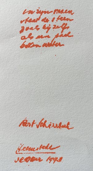 Nono Reinhold - Abstracte compositie, aquatint ets met opdracht aan Bert Schierbeek kopen? Bied vanaf 50!