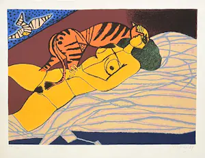 Corneille - Zeefdruk De verliefde tijger, 1987 kopen? Bied vanaf 650!