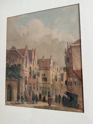 Petrus Gerardus Vertin - Aquarel stadsgezicht kopen? Bied vanaf 250!