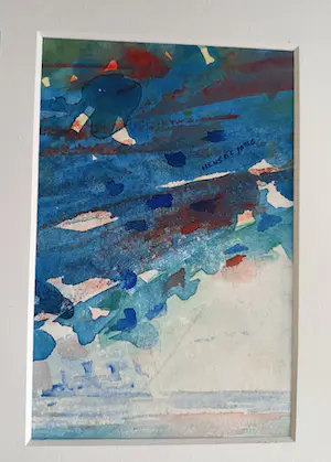 Hens de Jong - 2 ingelijste aquarellen Landschap en Kuststrook kopen? Bied vanaf 40!