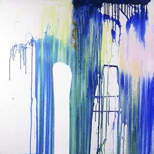 Rachid Ben Ali - Inkt op doek, Zonder titel (Groot) verkocht voor € 1!