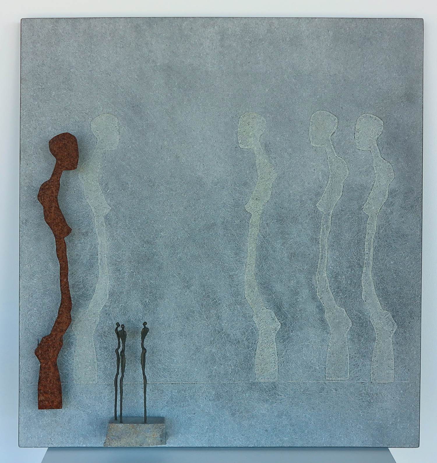 Franz Josef Vanck - Wandobject (buiten) van natuursteen, brons en ijzer kopen? Bied vanaf 500!