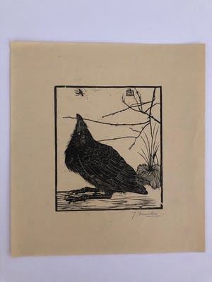 Jan Mankes - Houtsnede kleine kraai kijkend naar mugje - Gesigneerd - 1918 kopen? Bied vanaf 395!