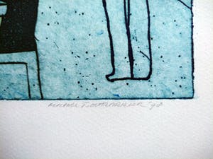 Michel van Overbeeke - Communicatie I - ets/aquatint - ingelijst kopen? Bied vanaf 89!