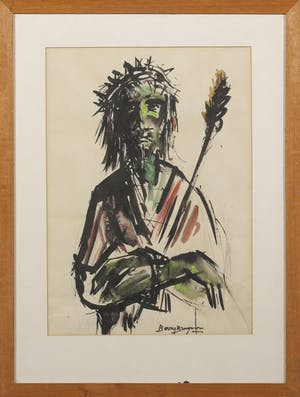 Berry Brugman - Gouache, Christus - Ingelijst kopen? Bied vanaf 1!